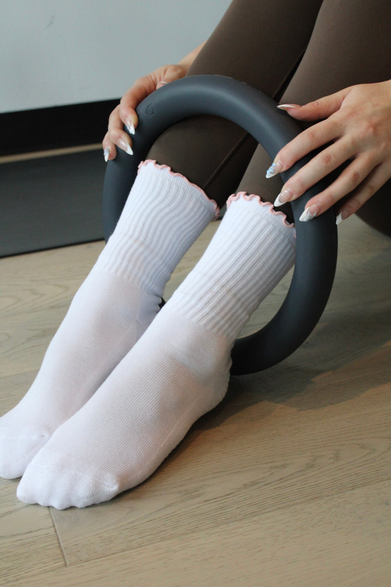 BE Socks - Pink Trimmed White sock